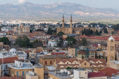 Panoramic view of Nicosia in Cyprus photo