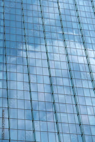 skyscraper windows close up