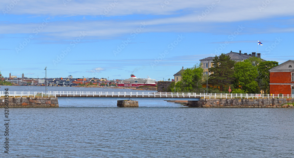Bridge between islands of Suomenlinna (Sveaborg) fortress. Helsinki, Finland