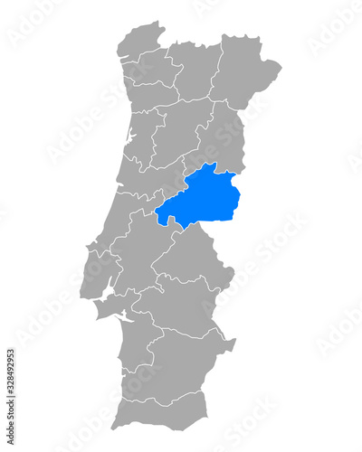 Karte von Castelo Branco in Portugal