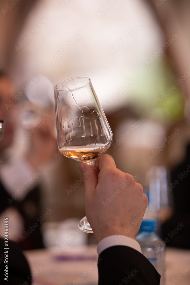 White and rose wine close up view glass and carafe wine. White and rose wine close up view glass and carafe wine.