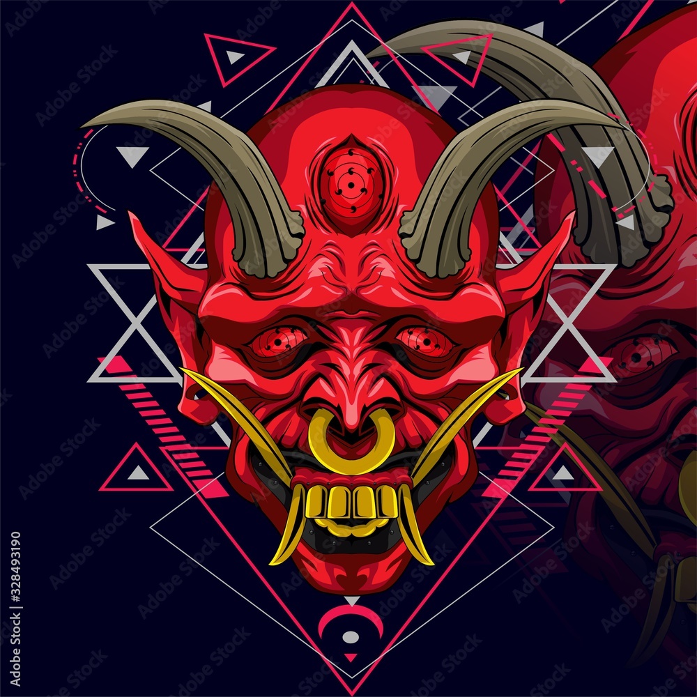 RED MASK ONI VECTOR DESIGN