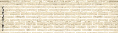 Beige white light rustic brick wall texture background banner