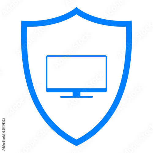 Monitor und Schild