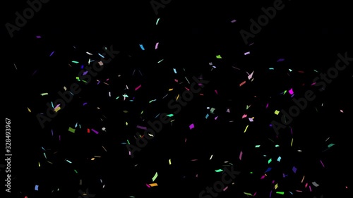 Colorful Isolated Confetti party popper Explosion confetti Blast Realistic On Transparent Background / Green Screen / Alpha Matte Channel Perfect For Compositing Into Your cgi Scene. 4K ProRes 4444