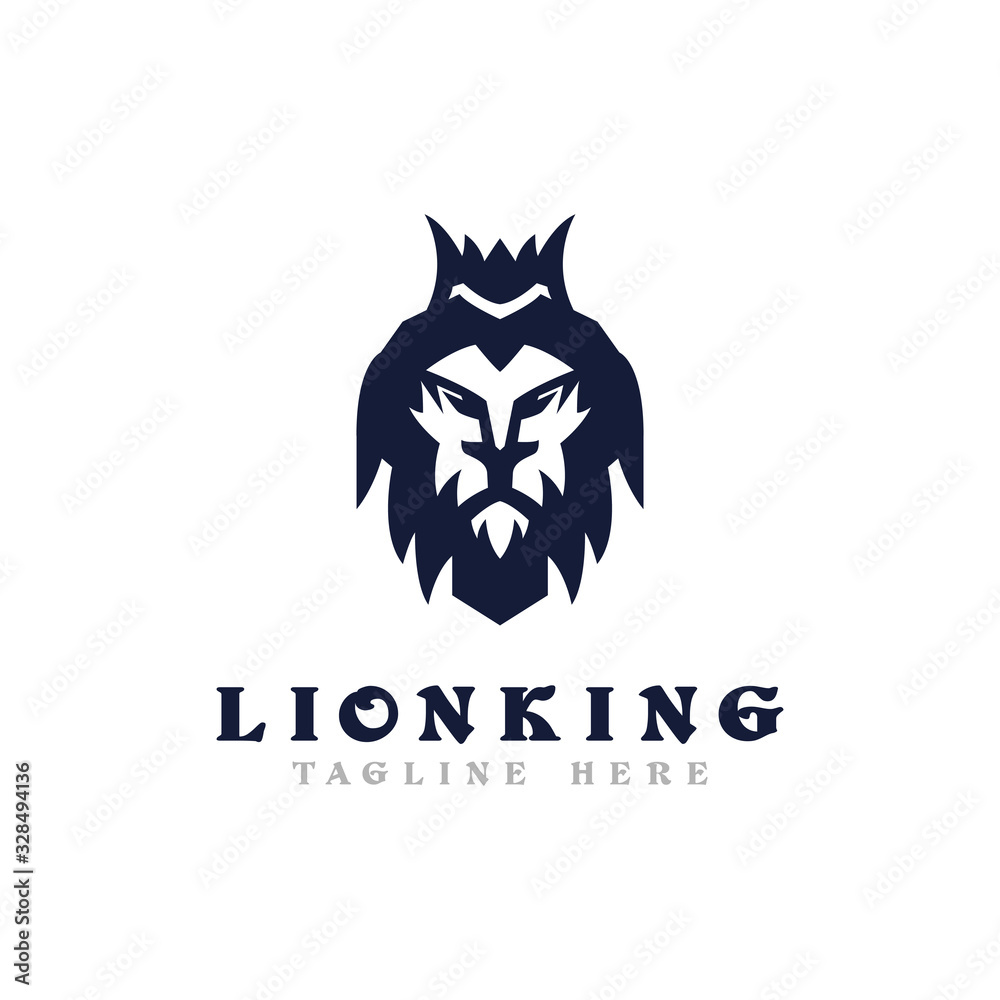 Lion head logo template. Vector illustration