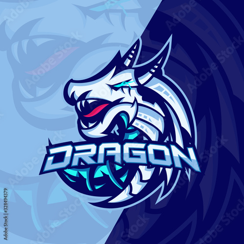 Mythological animals dragon sport esport gaming mascot logo template for streamer team