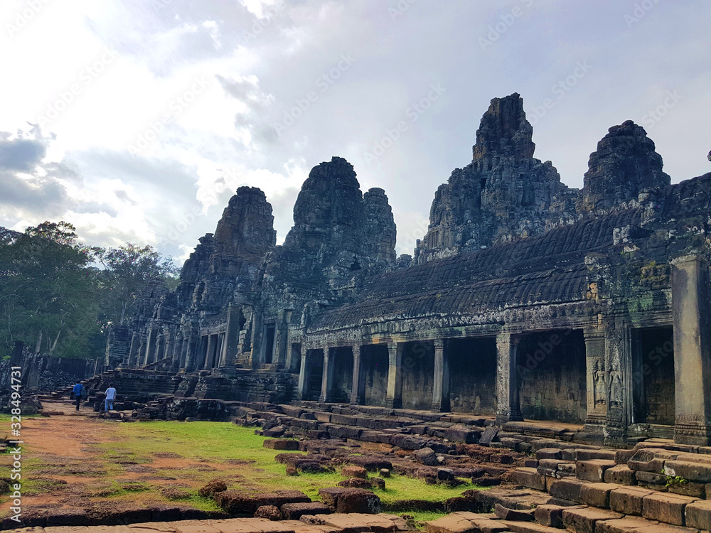 Popular tourist attraction ancient temple complex Angkor Wat