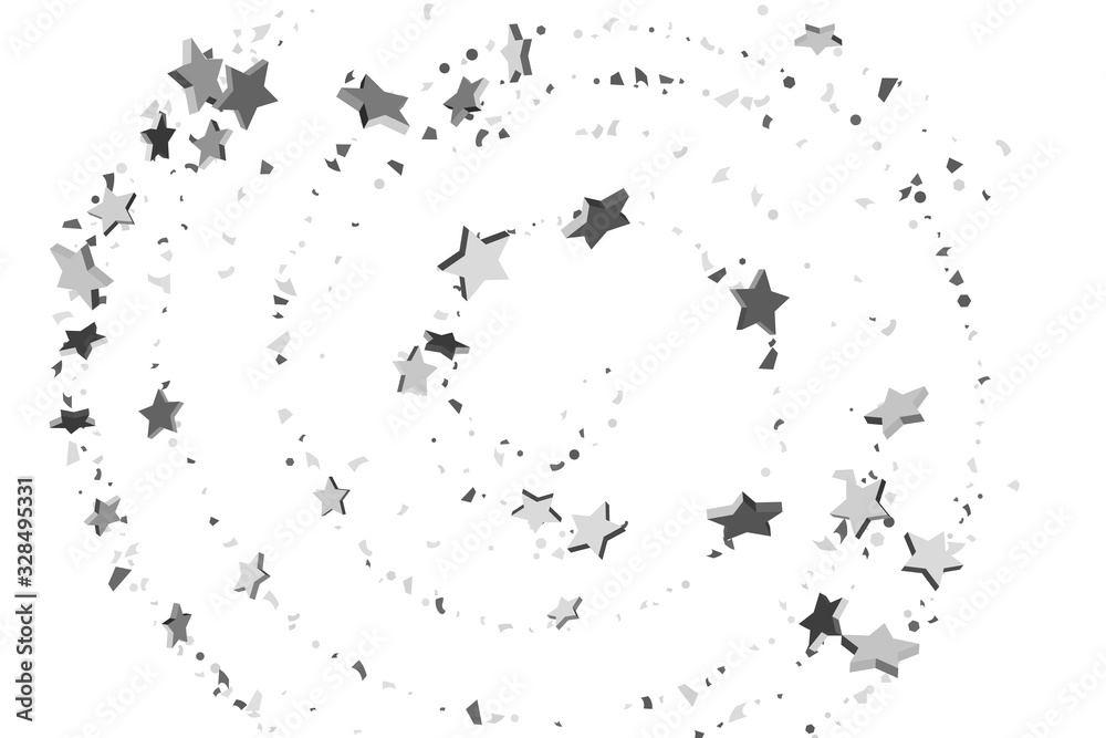 Obraz premium Silver volumetric star-confetti
