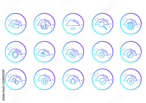 Computer Cloud Icons. 