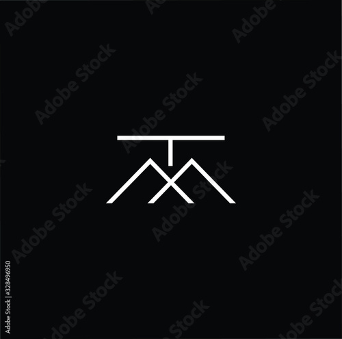 Initial based modern and minimal Logo. TM MT letter trendy fonts monogram icon symbol. Universal professional elegant luxury alphabet vector design photo