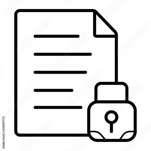 document with lock icon vector