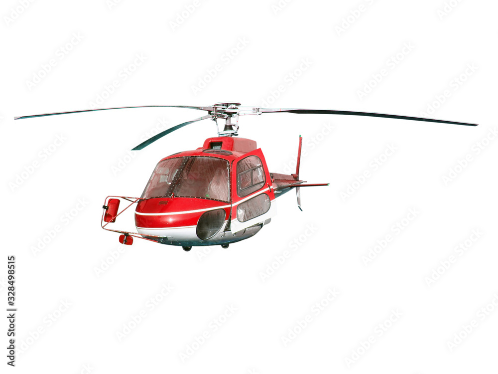 Red helicopter with hidden landing gear Red helicopter with hidden landing gear