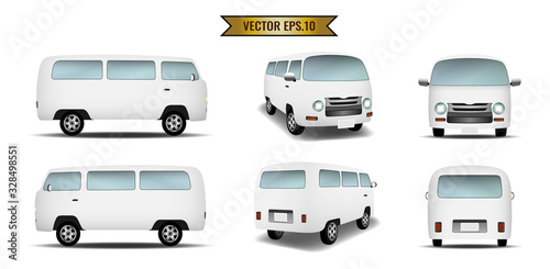 Van, minibus, taxi isolate on the background. Ready to apply to your design. Vector illustration.