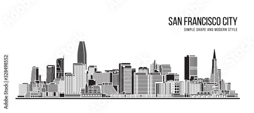 Cityscape Building Abstract Simple shape and modern style art Vector design - San francisco city