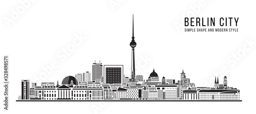 Cityscape Building Abstract Simple shape and modern style art Vector design - Berlin city