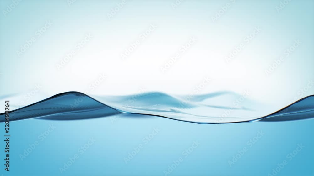 Beautiful Water Surface Moving Up Waving. Clear Blue Water Filling the Screen. 4k Ultra HD 3840x2160