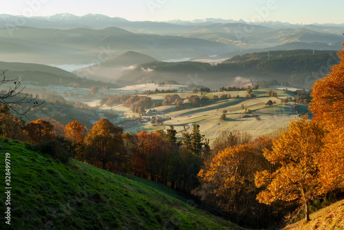 Paisaje otoñal a su paso por el concejo asturiano de Tineo, en el Camino de Santiago Primitivo photo