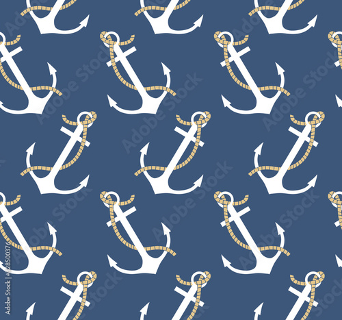 Vector seamless pattern with anchors