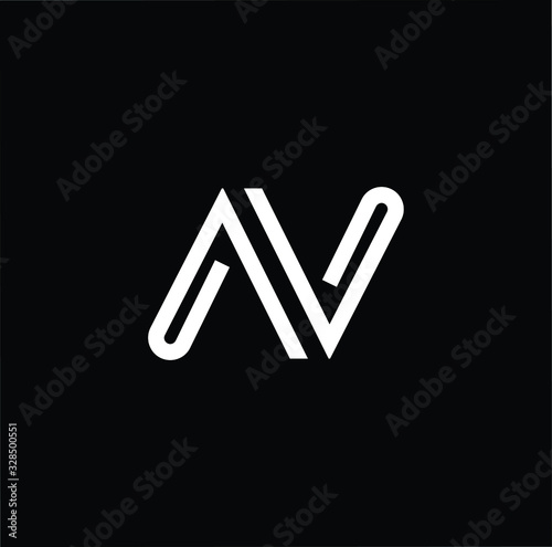 Initial based modern and minimal Logo. N NV VN letter trendy fonts monogram icon symbol. Universal professional elegant luxury alphabet vector design