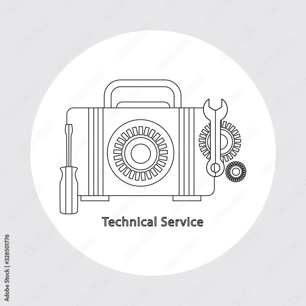 Obraz premium technical service concept on gray background