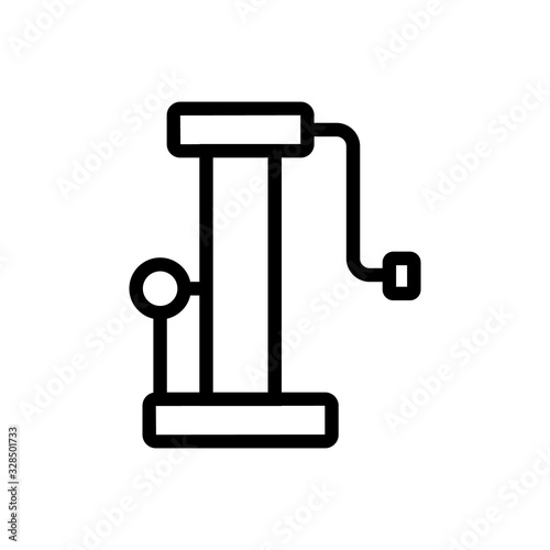 Car jack-screw icon vector. Thin line sign. Isolated contour symbol illustration
