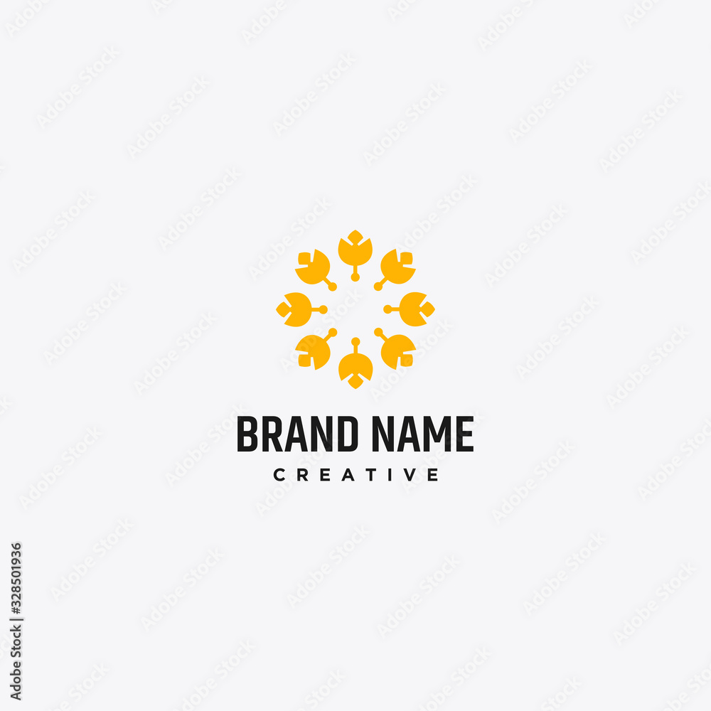Flower Abstract logo Icon template design in Vector illustration 