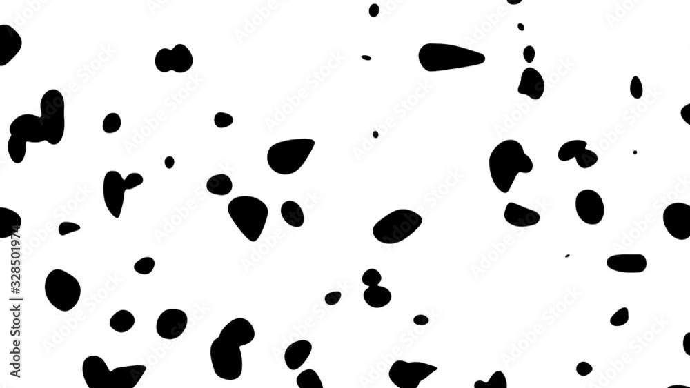 Abstract animation of black moving spots on white background. Minimalistic seamless loop animated background, wallpaper. Abstract animation of black moving spots on white background. Minimalistic seamless loop animated background, wallpaper.