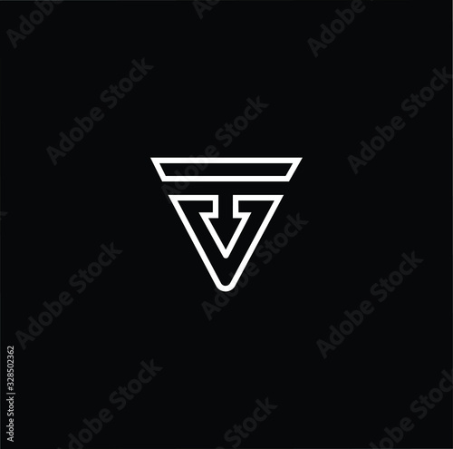 Initial based modern and minimal Logo. VT TV letter trendy fonts monogram icon symbol. Universal professional elegant luxury alphabet vector design