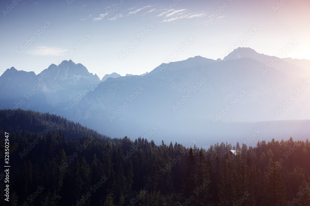 Peaceful mountains in National Park High Tatra. Location Slovakia, Europe.