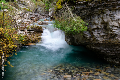 Johnston Canyon waterfall  Banff  Alberta Kanada travel destination