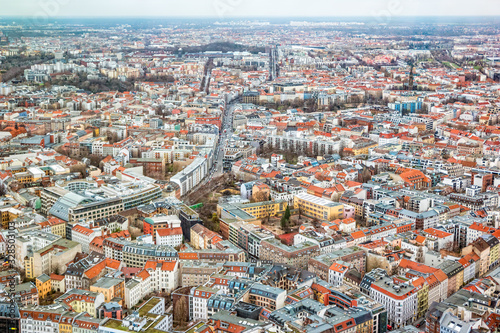 Aerial view of central Berlin from the top of TY tower