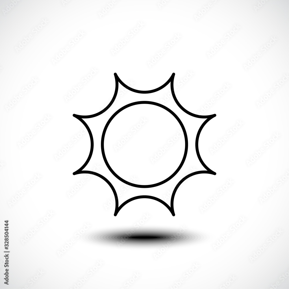Sun line icon. Sunny weather concept. Forecast climate. Vector Illustration Sun line icon. Sunny weather concept. Forecast climate. Vector Illustration