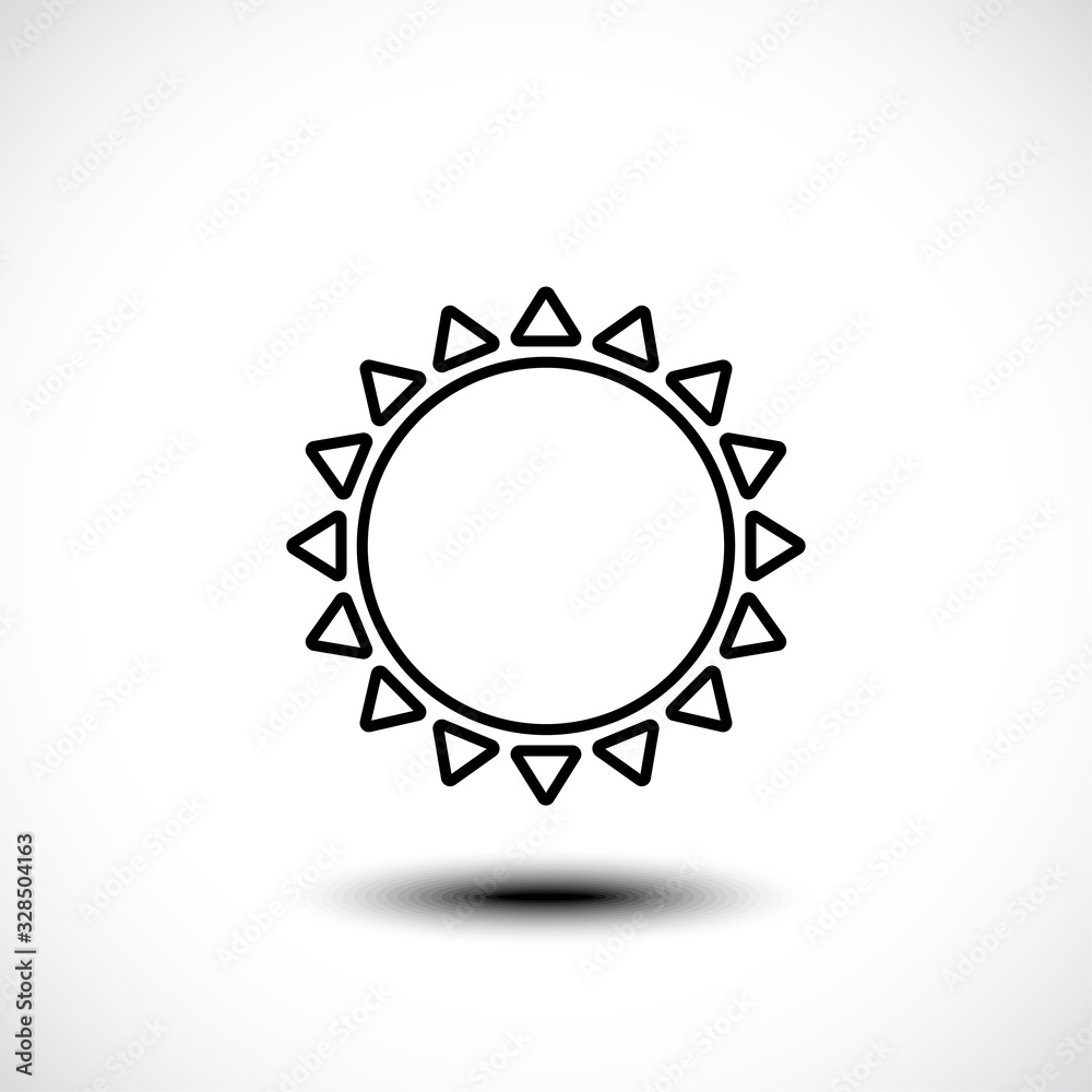 Sun line icon. Sunny weather concept. Forecast climate. Vector Illustration