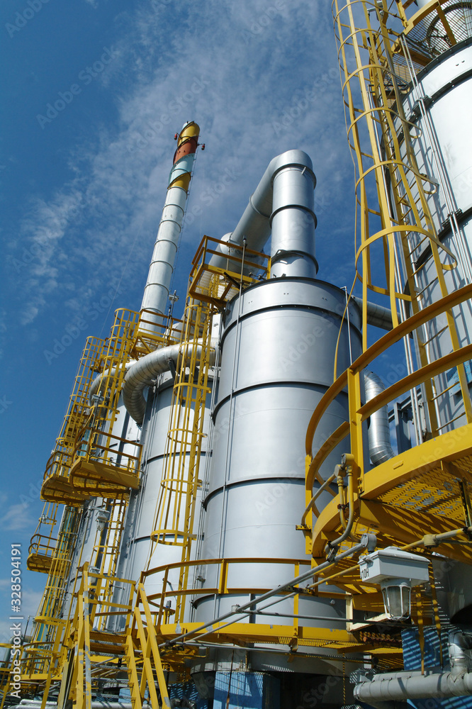 Chemical plant in the blue sky
