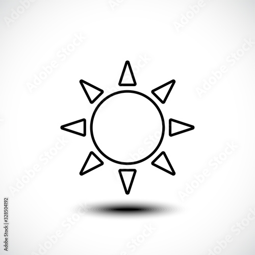 Sun line icon. Sunny weather concept. Forecast climate. Vector Illustration
