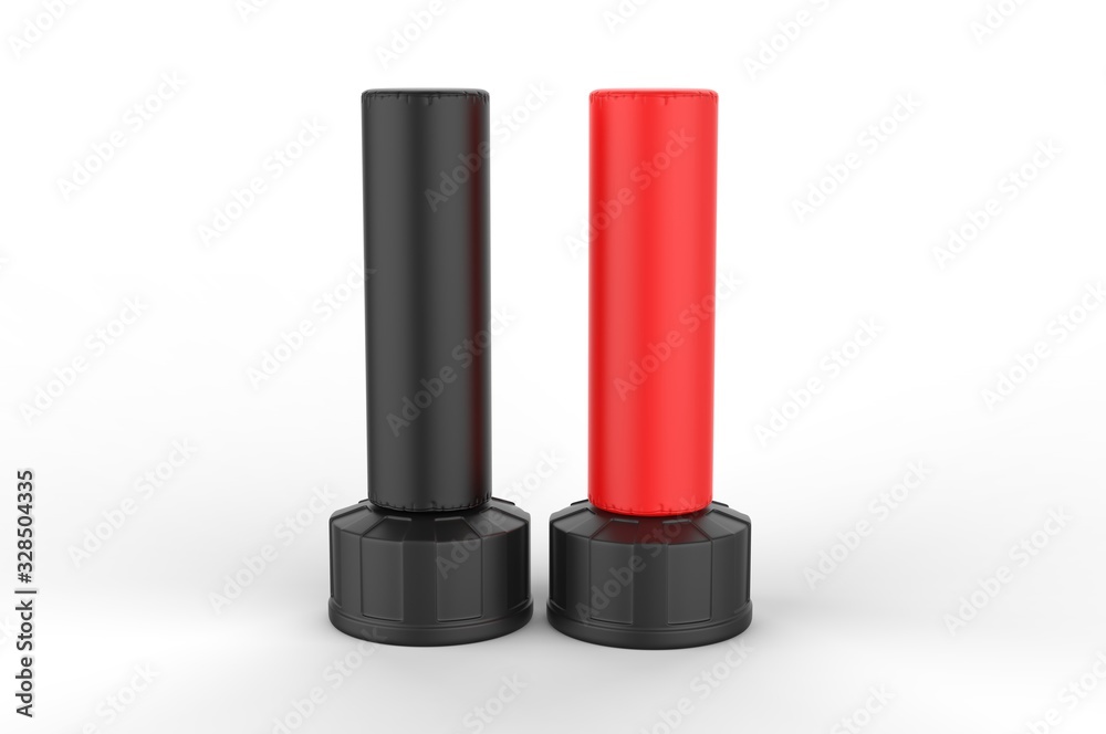 Blank Freestanding Punch Bag For Branding And Mock Up, 3d render illustration. Blank Freestanding Punch Bag For Branding And Mock Up, 3d render illustration.