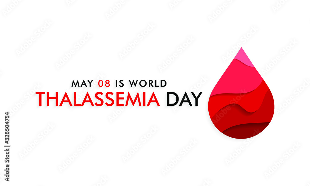Obraz premium Vector illustration on the theme of world Thalassemia day observed on May 8th every year. Thalassemias are inherited blood disorders characterized by decreased hemoglobin production