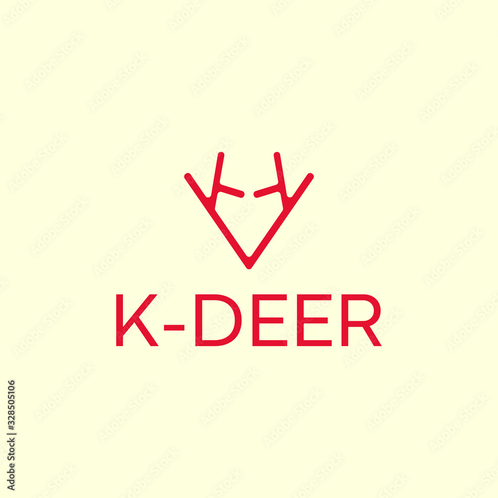 horn logo with abstract and simple letter K design concept horn logo with abstract and simple letter K design concept