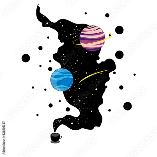 Vector illustration of space from coffee inspiration