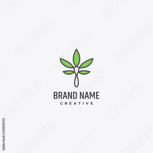 Cannabis logo Icon template design in Vector illustration 