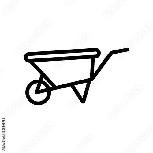 Trolley vegetable garden icon vector. Thin line sign. Isolated contour symbol illustration