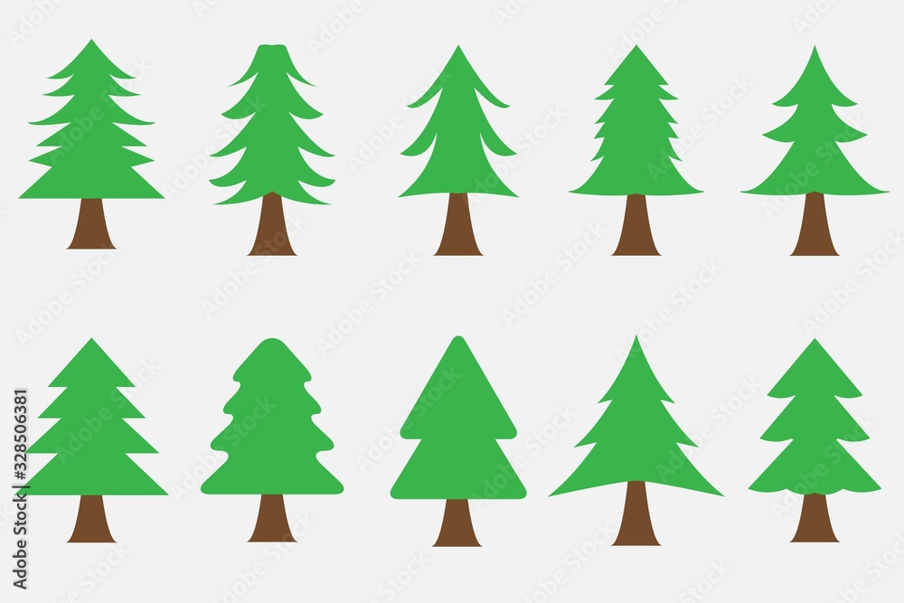 Set of Christmas Tree. Vector design. Set of Christmas Tree. Vector design.