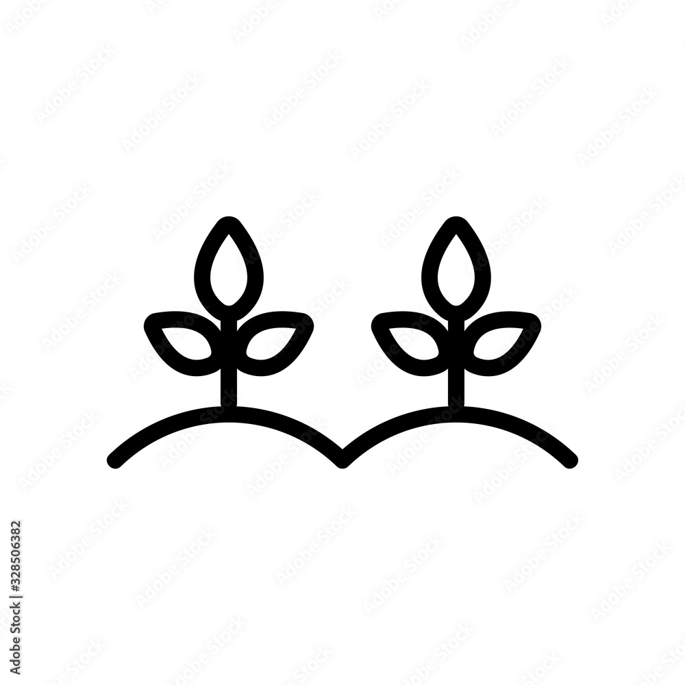 plant in the garden icon vector. Thin line sign. Isolated contour symbol illustration