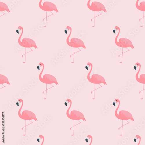 Flamingos Seamless Pattern Background or Wallpaper