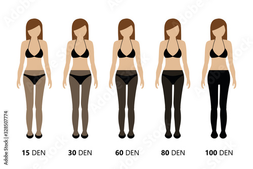 overview of the opacity of tights vector illustration EPS10