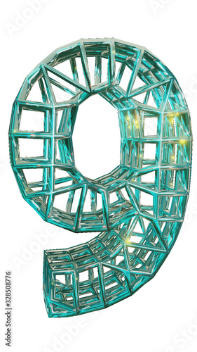 3D isomety vector number nine 9.