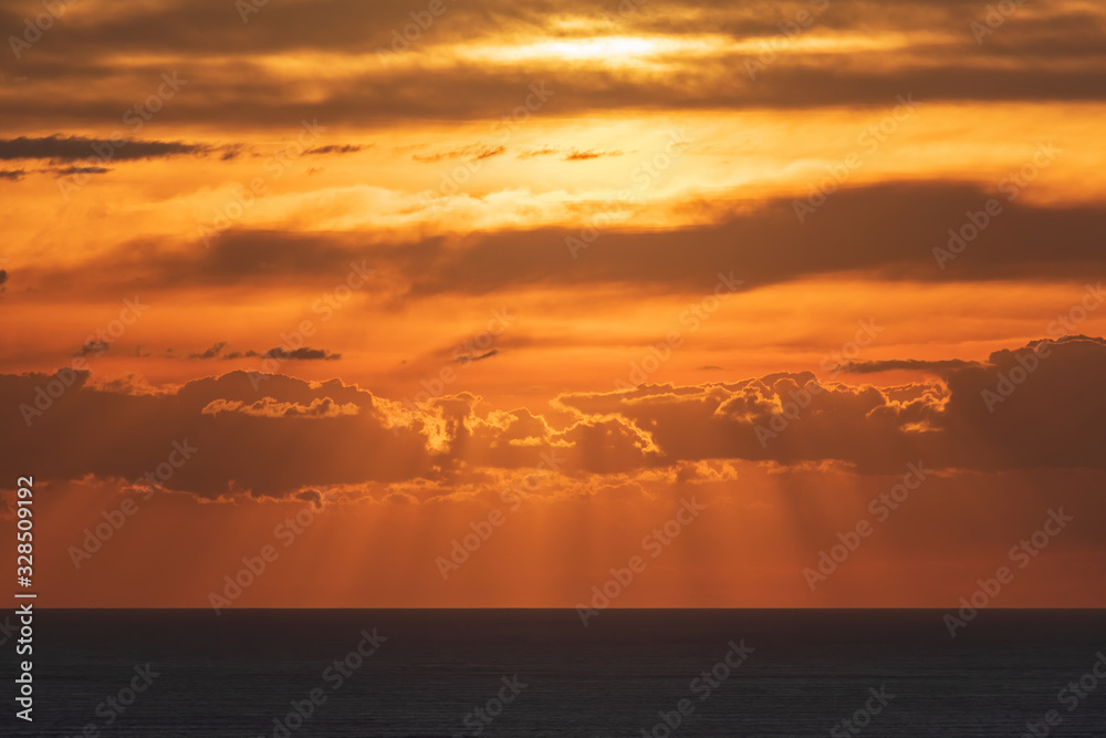 sunset over the ocean