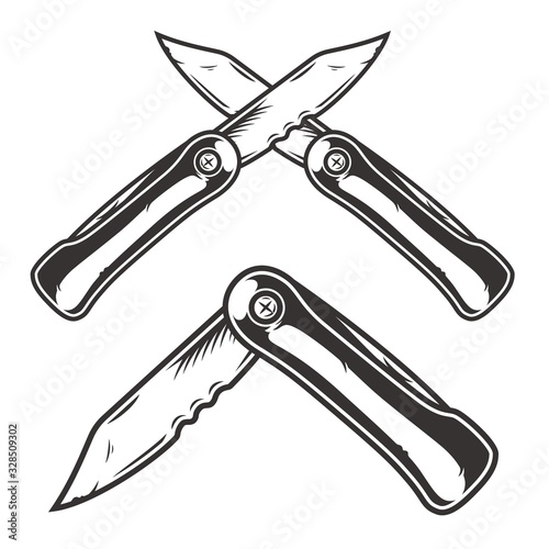 Camping knife with wooden handle pocket jackknife