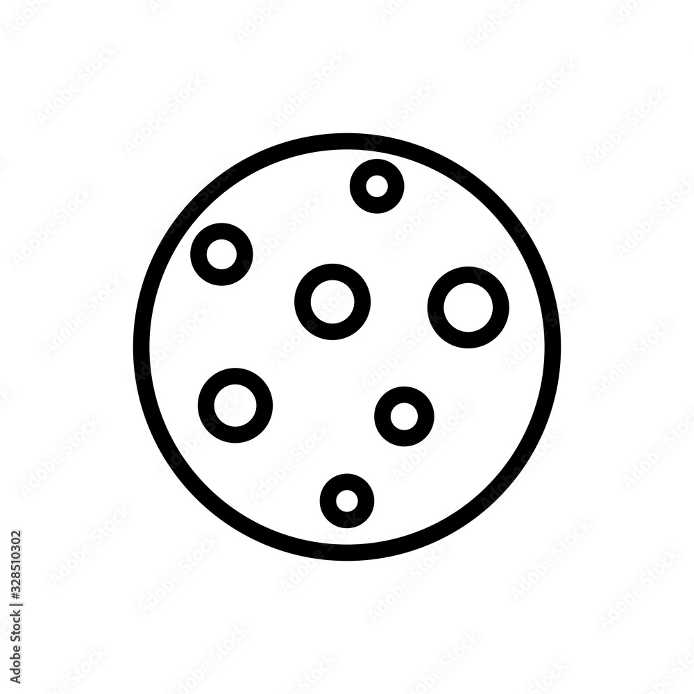 Delicious cookie icon vector. Thin line sign. Isolated contour symbol illustration